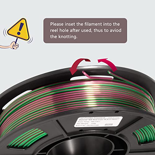 iSANMATE 3D Printer Filament, PLA Filament 1.75mm Bundle, Dual Color Filament Silk PLA, Dimensional Accuracy +/- 0.03 mm, 250g x 4 Pack(Gold+Red,Red+Green, Blue+Silver, Bronze+Silver) - Image 4