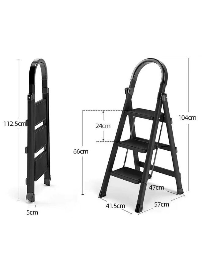NKX 3 Step Multi Purpose Folding Ladder  Carbon Steel Ladder for Home and Office - Image 2