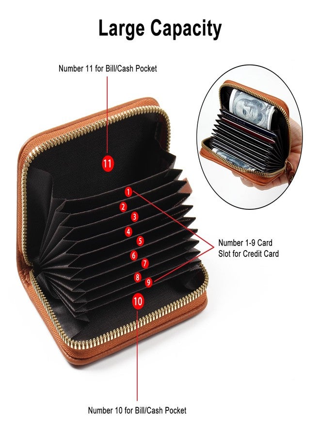 EcoVision Credit Card Holder RFID Card Case Wallet, Small Accordion Zipper Card Case Holder, Card Organizer Case for Women Men - Image 2