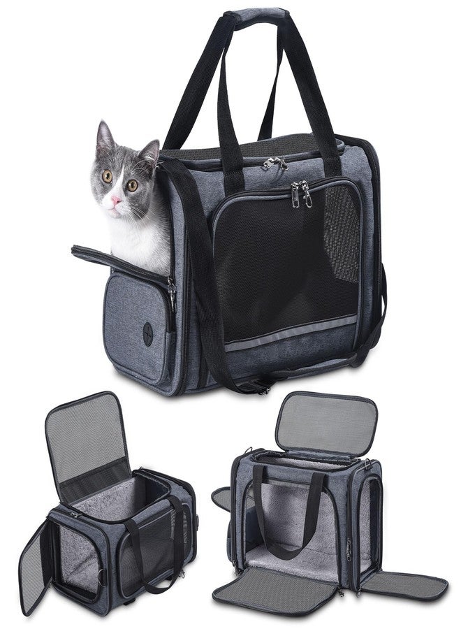 Groxkox Cat Carrier Pet Travel Carrier by Airplane Approved Under seat, TSA Airline Approved Soft-Sided Carrier Bag for cat,Dogs,17.5 x 8.5 x 11 inches,Grey - Image 1