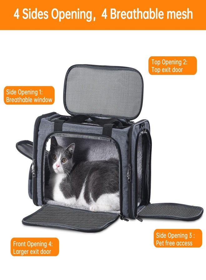 Groxkox Cat Carrier Pet Travel Carrier by Airplane Approved Under seat, TSA Airline Approved Soft-Sided Carrier Bag for cat,Dogs,17.5 x 8.5 x 11 inches,Grey - Image 3