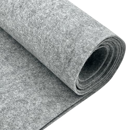 EOVEA Acrylic Felt Fabric by The Yard 72 Wide 16mm Thick Soft Durable NonFraying Felt for DIY Crafts Sewing Upholstery Costumes PaddingHeather Grey Half Yard - Image 1