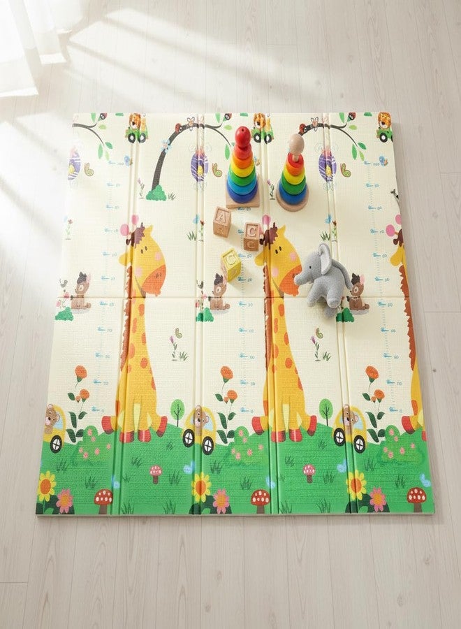 REZNOR بساط لعب أطفال محمول كبير جدًا من ريزنور، سمكه 6 مم، مقاس 1500 × 1200 مم، بساط زحف أرضي قابل للطي مصنوع من الفوم، بنقوش قابلة للعكس على الوجهين، مقاوم للماء ومضاد للانزلاق (زرافة مدينة حضرية) - Image 4