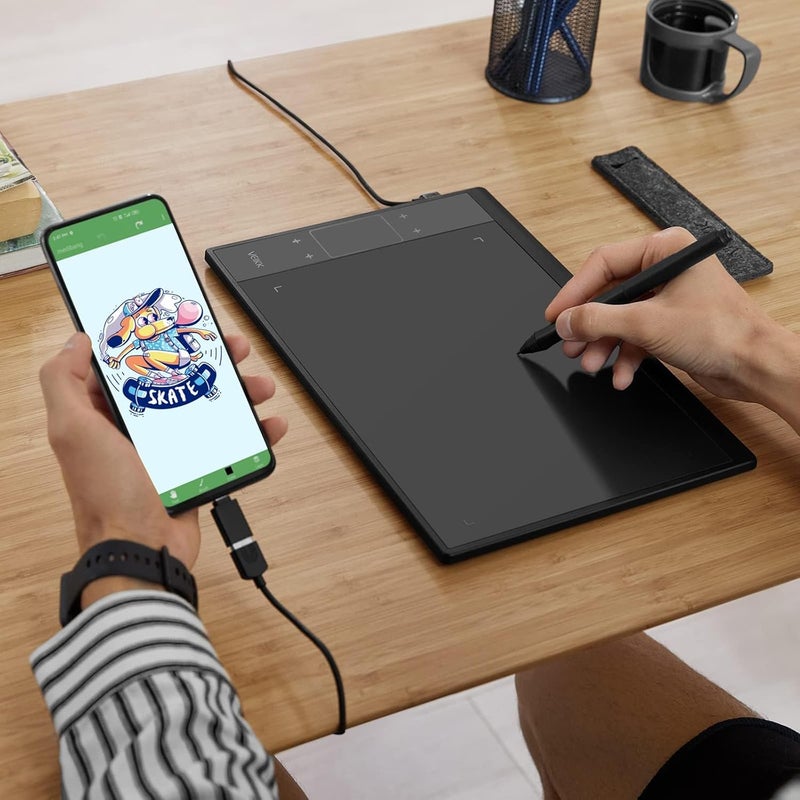 Veikk لوحة رسم جرافيكية A30 V2، 10 * 6 بوصة/25.4 × 15.2 سم مع قلم غير نشط بمستويات 8192، متوافقة مع ويندوز، ماك، لينوكس وأندرويد - Image 3