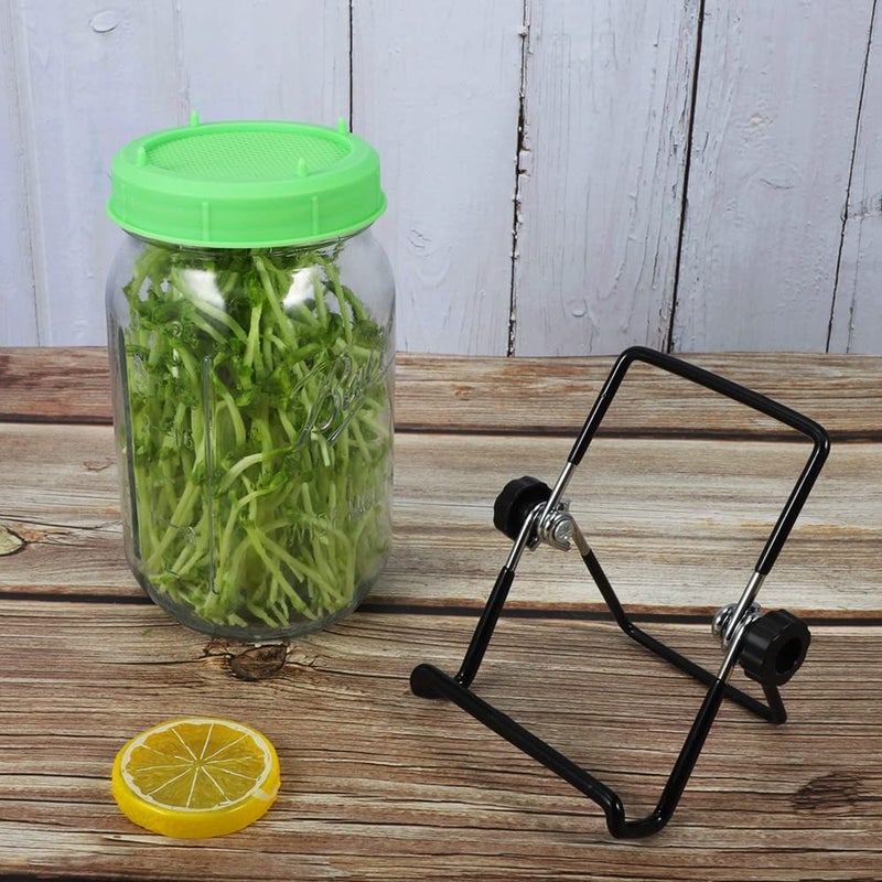 Picowe Picowe Plastic Sprouting Lids, Sprouting Jar Stands, for 86mm Wide Mouth Mason Jars, Canning Jars, Suit for Grow Bean Sprouts, Alfalfa, Salad Sprouts(16 Pack, Green)  - Image 5
