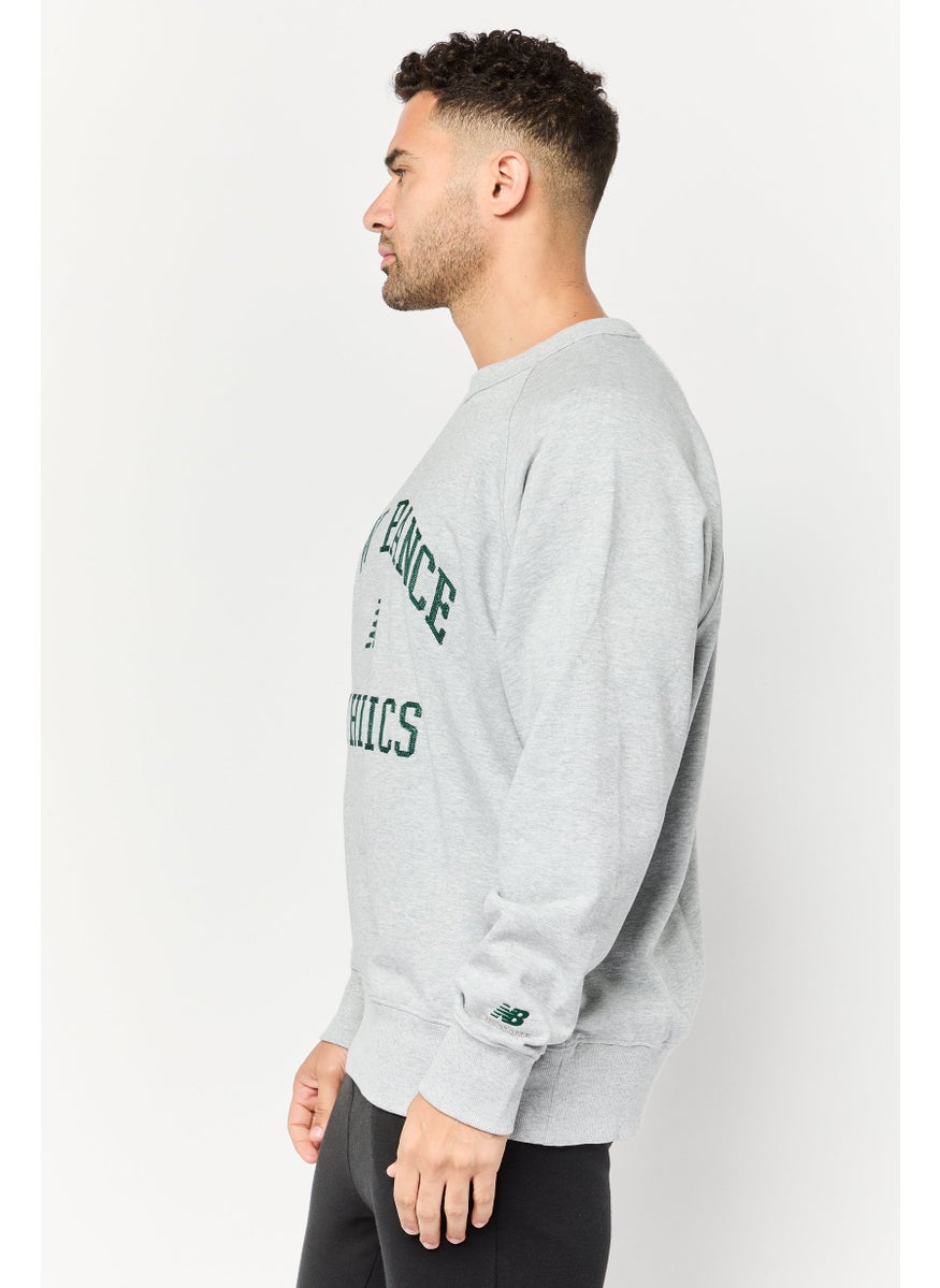 Men Relaxed Fit Long Sleeves Outdoor Sweatshirt, Grey