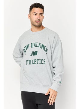 New Balance Men Relaxed Fit Long Sleeves Outdoor Sweatshirt, Grey  - Image 1