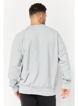 New Balance Men Relaxed Fit Long Sleeves Outdoor Sweatshirt, Grey  - Image 3