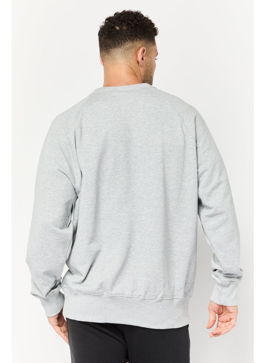 Men Relaxed Fit Long Sleeves Outdoor Sweatshirt, Grey
