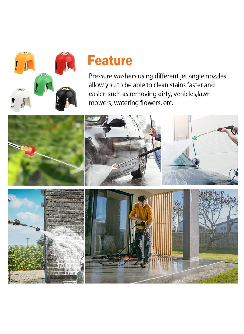 SYOSI - 5Pcs SPX3000 TPS Quick Connect Pressure Washer Nozzle Kit Compatible with Sun Joe SPX 3000 Series and Universal Pressure Washers, Customizable Pressure Output Easy to Use Versatile Cleaning Tool - Image 1