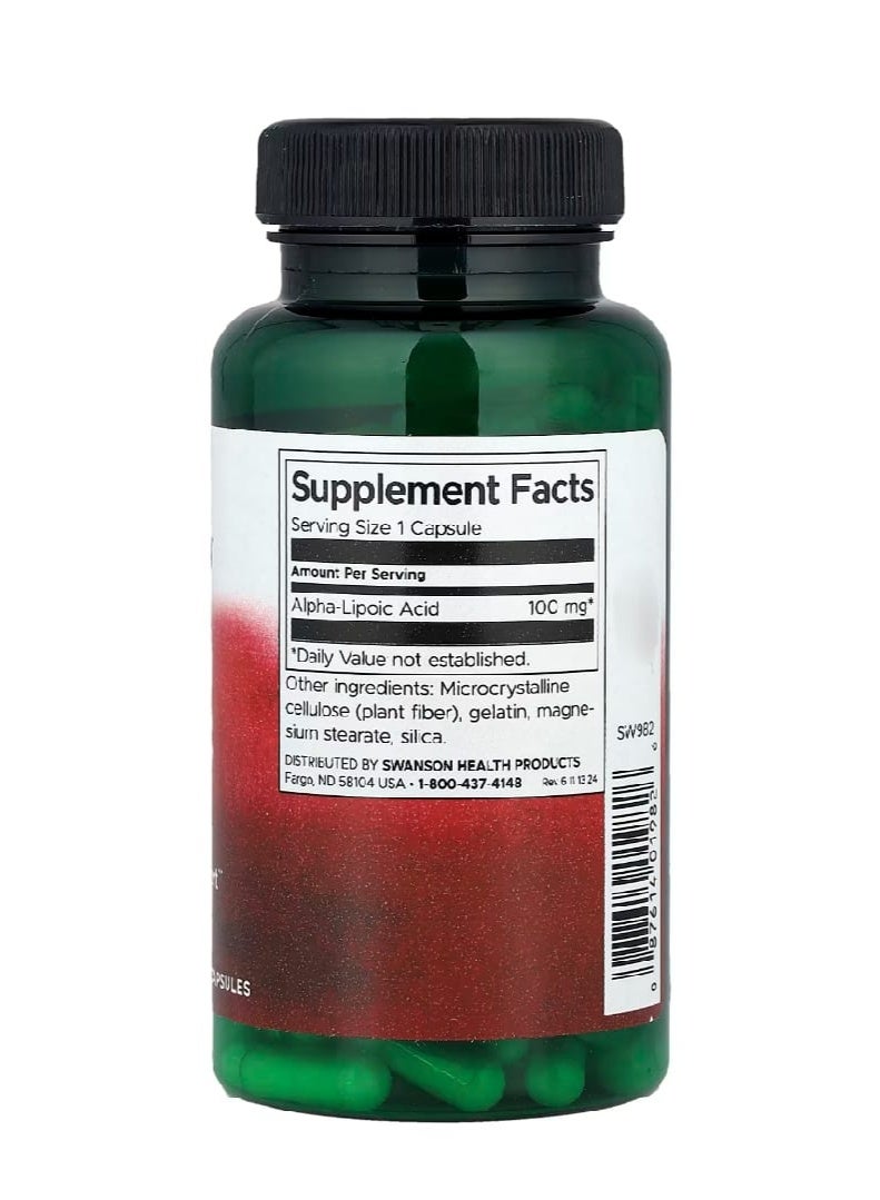 سوانسون حمض ألفا ليبويك 100 ملغ 120 كبسولة - Image 2