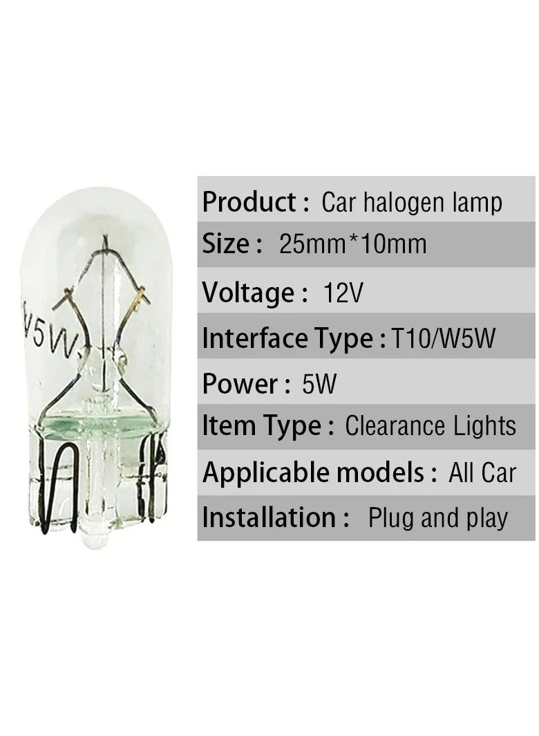 AROAQ Car License Plate and Interior Wedge Bulb Set T10 12V 5W Halogen Lamps for Reading and Instrument Panel Light 10 Pieces - Image 2