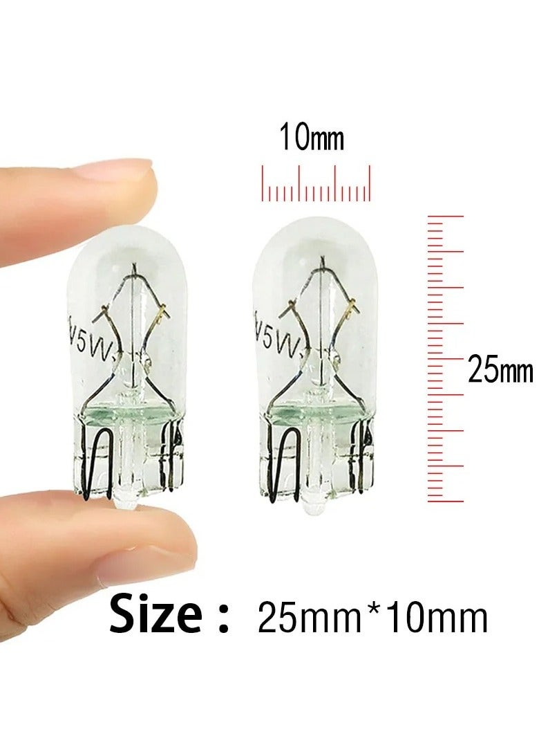 AROAQ Car License Plate and Interior Wedge Bulb Set T10 12V 5W Halogen Lamps for Reading and Instrument Panel Light 10 Pieces - Image 4