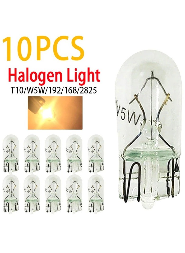 AROAQ Car License Plate and Interior Wedge Bulb Set T10 12V 5W Halogen Lamps for Reading and Instrument Panel Light 10 Pieces - Image 1