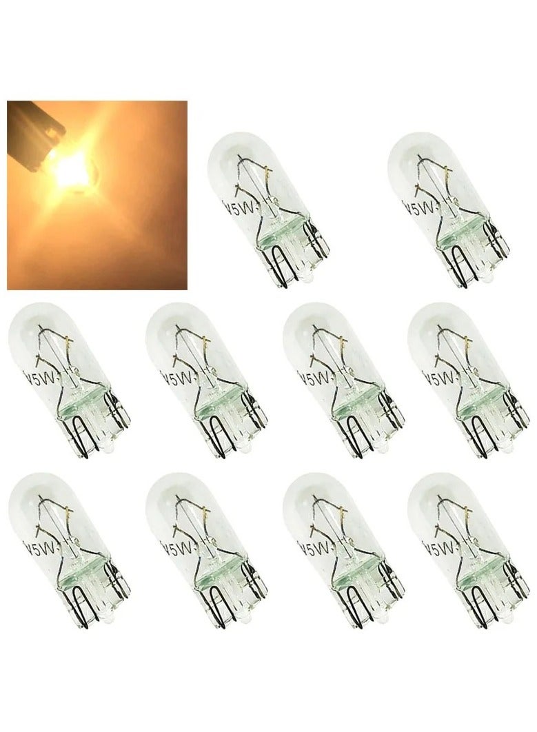 AROAQ Car License Plate and Interior Wedge Bulb Set T10 12V 5W Halogen Lamps for Reading and Instrument Panel Light 10 Pieces - Image 3