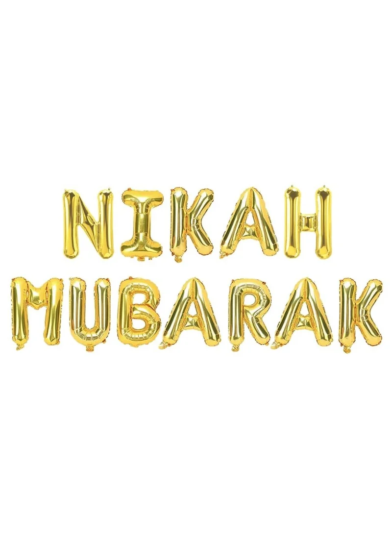 Peacock Supplies Peacock Supplies Nikah Mubarak Foil Balloons - Festive Party Decor