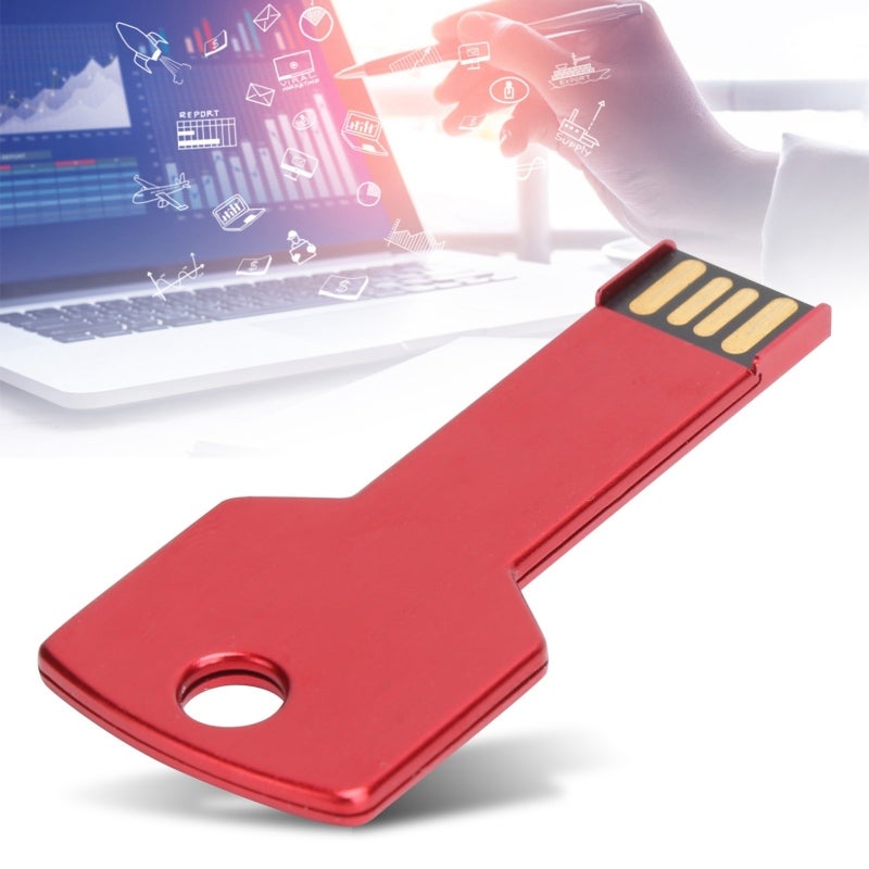 USB Flash Drive 64GB: Aluminum Alloy Key Shape - Sturdy Durable Fast Transmission U Disk for Home Car Computer Use - Image 2