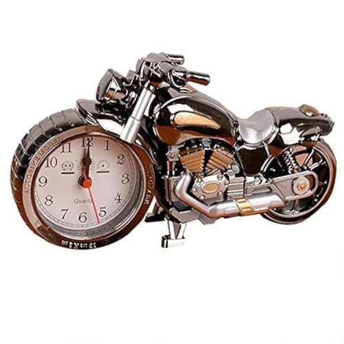 FinerMe Vintage Mini Motorcycle/Bicycle Model Alarm Clock Battery Powered Desk Shelf Clock Creative (Motorcycle Model) - Image 1