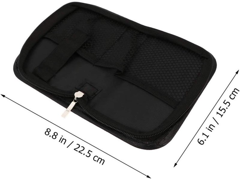 comfrt Glucose Diabetic Travel Case Portable PU Glucose Meter Carrying Bag with Mesh Pocket Pills Blood Sugar Organizer Diabetic Travel Case Supplies Black - Image 3