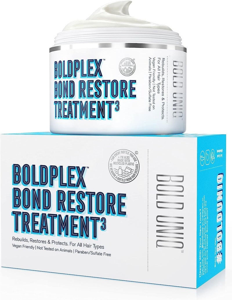 BOLD UNIQ BoldPlex Hair Mask - Bond Restore Treatment for Dry, Damaged Hair - Helps Repair & Nourish Curly, Bleached, or Frizzy Hair - Includes Rosemary Oil for Hair Growth - 6.76 Fl Oz - Image 1