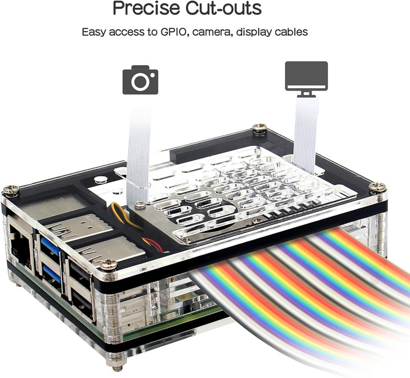 REES52 حافظة أكريليك لاب توب 9 طبقات لراسبيري باي 5 4GB/8GB (P394-A) - Image 5