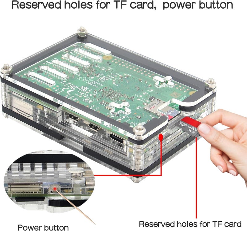 REES52 حافظة أكريليك لاب توب 9 طبقات لراسبيري باي 5 4GB/8GB (P394-A) - Image 4