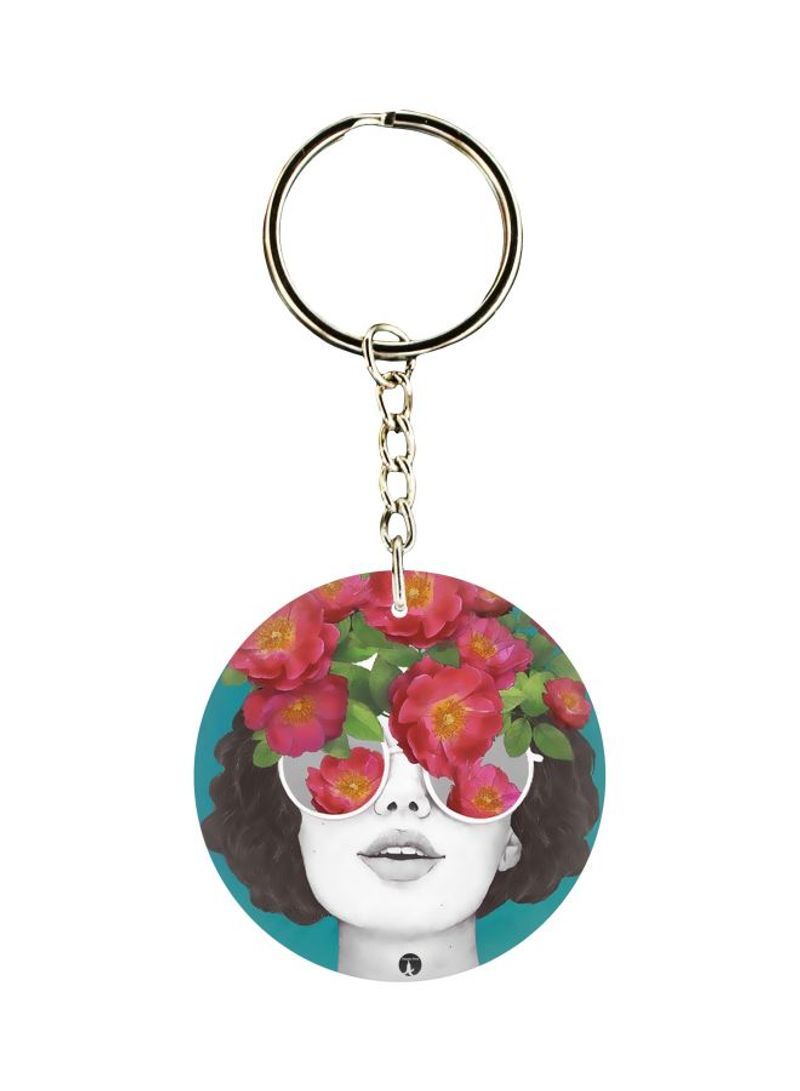 Girl Printed Double Sided Keychain