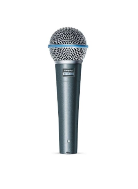 Vocal Microphone - Single Element Supercardioid Dynamic Mic For Stage Studio, Includes A25D Adjustable Stand Adapter, 5/8 To 3/8 Inch Euro Thread Adapter And Storage Bag Beta 58A Silver