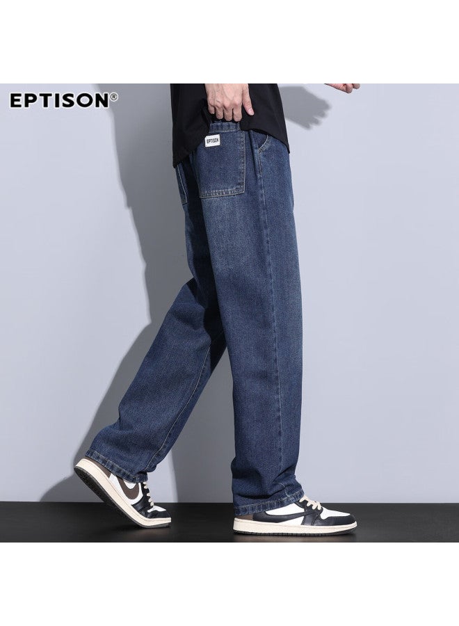 EPTISON Yipintiancheng Fashion Versatile Jeans For Men, Autumn Loose Straight-leg Pants, Casual Elastic Waist Trousers For Me - Image 4
