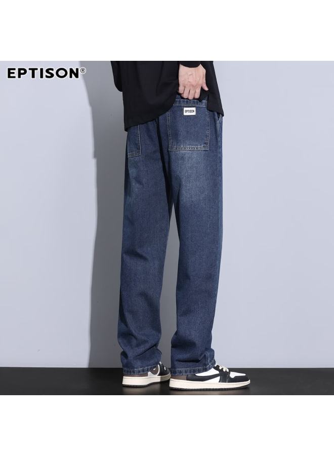 EPTISON Yipintiancheng Fashion Versatile Jeans For Men, Autumn Loose Straight-leg Pants, Casual Elastic Waist Trousers For Me - Image 5