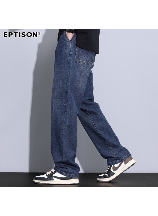EPTISON Yipintiancheng Fashion Versatile Jeans For Men, Autumn Loose Straight-leg Pants, Casual Elastic Waist Trousers For Me - Image 3