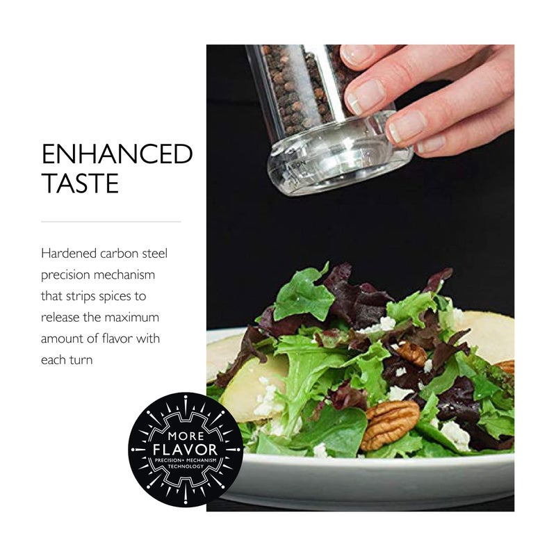 COLE & MASON Tap Salt and Pepper Grinder Set - Acrylic Mills Include Precision Mechanisms and Premium Sea Salt and Peppercorns - Image 4