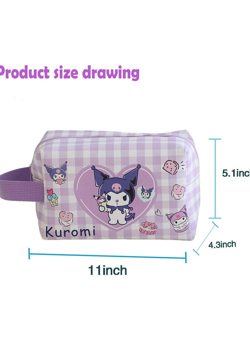 CMGTYYD. حقيبة مستحضرات تجميل للسفر، حقيبة مستحضرات تجميل كرتونية كرتونية أنيمي حقيبة مستحضرات تجميل كرتونية لطيفة مضادة للماء للقطط، حقيبة مستحضرات تجميل بسحاب، حقيبة أدوات تجميل محمولة كبيرة السعة للنساء والفتيات - Image 3