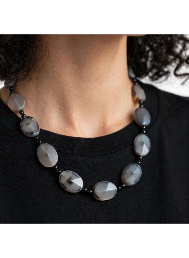 Elegant Choker gemstones necklace ( agate ) suitable for all occasions , special gift - Image 1