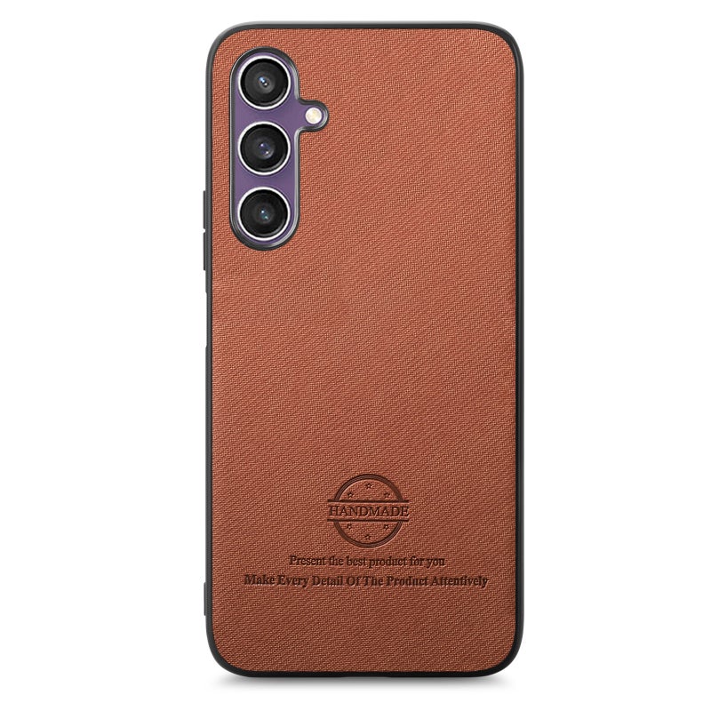 HuHa Case Cover For Samsung Galaxy S21 FE 5G Twill Fabric Leather Skin Back Phone Case(Brown) - Image 2
