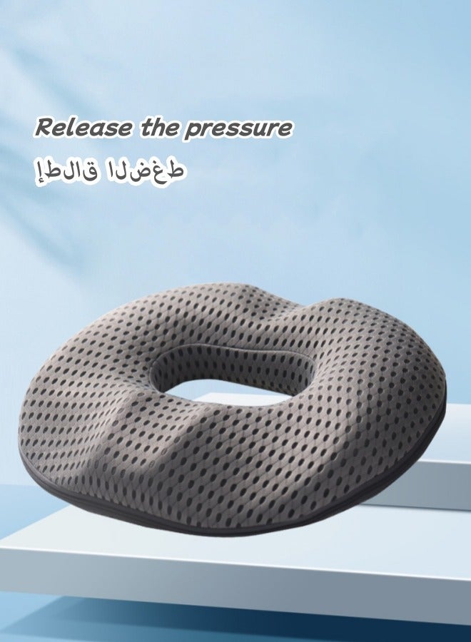 Aikenn Breathable Cushions Hemorrhoid Cushion Coccyx Cushion Office Chair Cushions Memory Foam Cushions Ergonomic Design Cushions Suitable For Long-Term Sitting And Driving Sciatica Pregnant Women (Gray) - Image 3