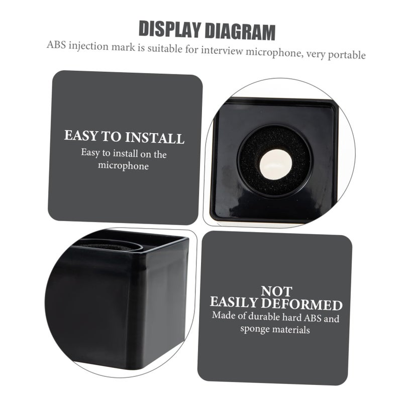 Professional Microphone Flag Station Set Of 2 ABS Plastic Mic Stand Logo Holder - Image 4