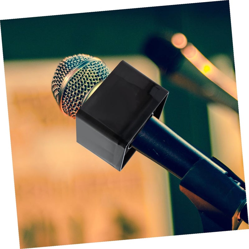 Professional Microphone Flag Station Set Of 2 ABS Plastic Mic Stand Logo Holder - Image 5