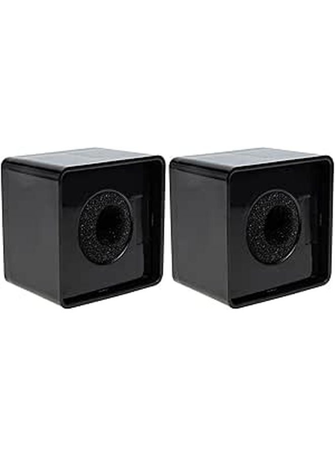 Professional Microphone Flag Station Set Of 2 ABS Plastic Mic Stand Logo Holder - Image 1