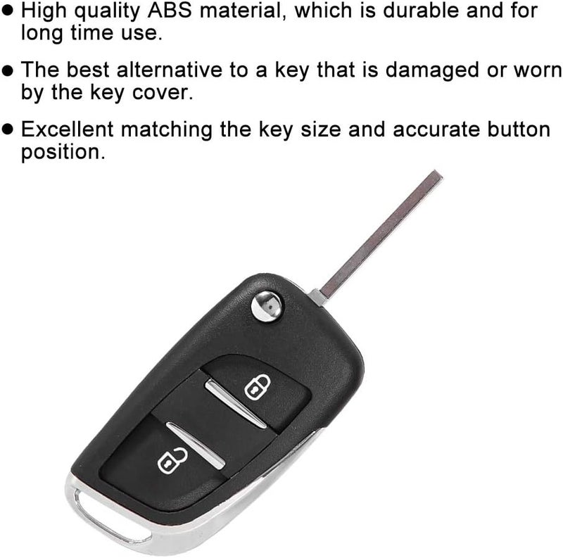 2 Button Remote Key Case Shell Cover Fit for Citroen C2 C3 C4 C5 C6 C8 – Replaces OE CE0536 – Durable ABS Material Type B Key Fob Housing for Damaged or Worn Keys (Seats Without Slots) - Image 4