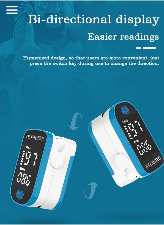 Urit - Finger Clip Oximeter, Portable LED Screen Heart Rate Monitor, for Sports Enthusiasts Medical Blood Oxygen Saturation Detection - Image 1