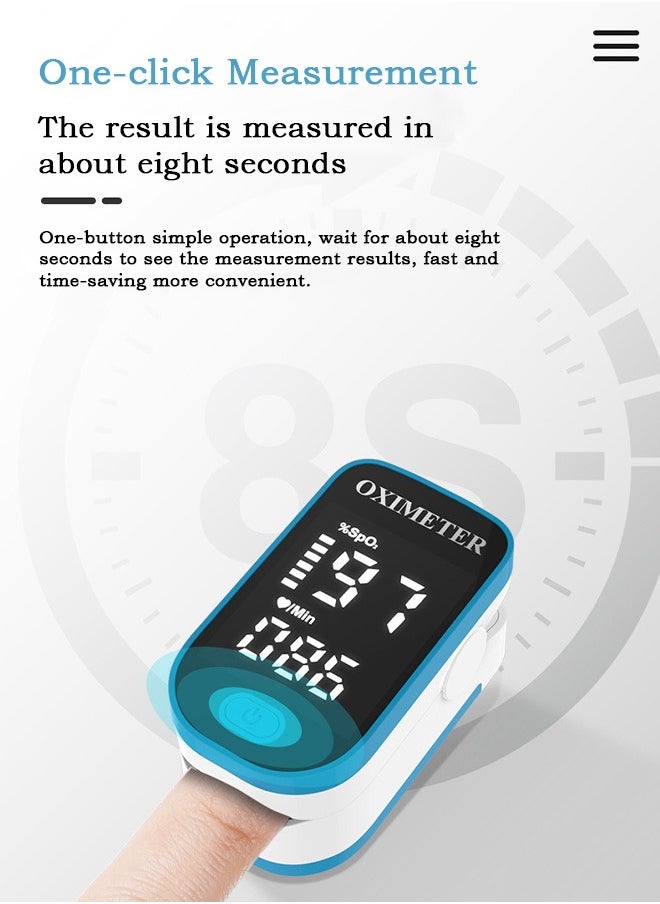 Urit Finger Clip Oximeter, Portable LED Screen Heart Rate Monitor, for Sports Enthusiasts Medical Blood Oxygen Saturation Detection  - Image 4