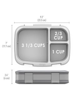Bentgo Fresh 3 Compartment Lunch Box Grey  - Image 1
