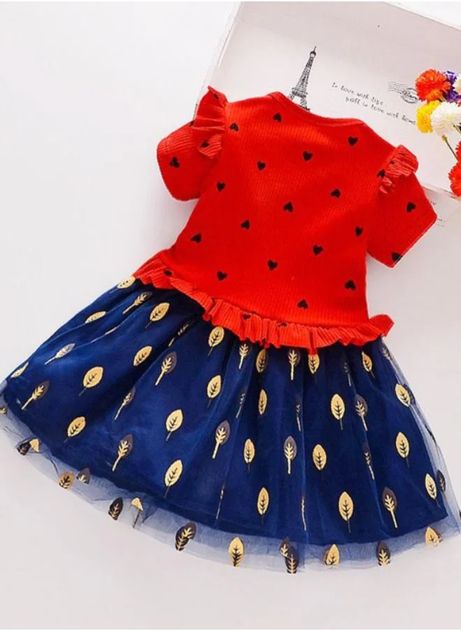 YUNIQEE Red Fit & Flare Crew Neck Plain Dress
