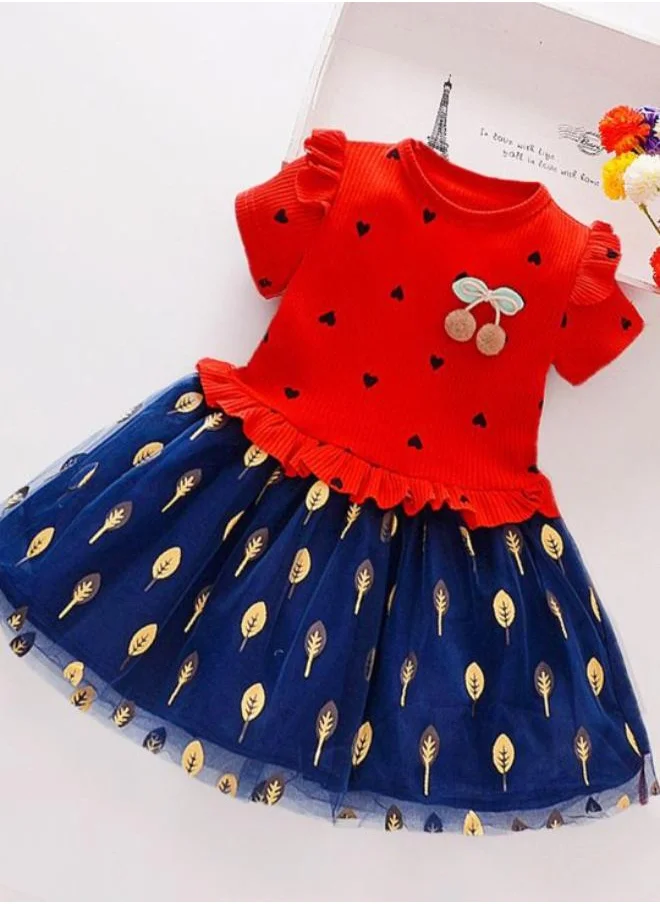 YUNIQEE Red Fit & Flare Crew Neck Plain Dress