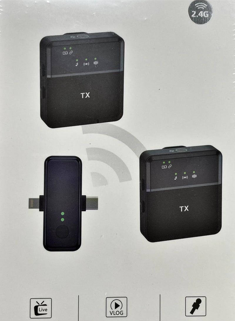 Tx 3-in-1 Square Wireless Lavalier Microphone for iPhone, Android, Camera & Speaker – 10-Hour Battery Life, Mini Microphone with Noise Reduction for Video Recording, Vlogging, YouTube, TikTok (SX31 Single Mic) - Image 1