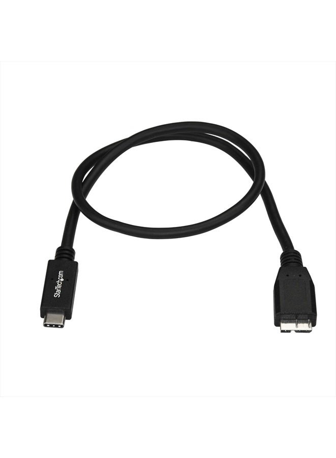 StarTech .com USB C to Micro USB Cable 0.5m - USB 3.1 Type C to Micro USB Type B Cable - Micro USB 3.1 to USB-C - Thunderbolt 3 Compatible (USB31CUB50CM) - Image 2