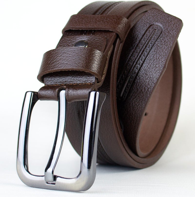 Gayış Gaış Special Oval Box | 100% Genuine Buffalo Leather | Denim-Fabric Brown Men's Belt | Gift Dowry Belt - Image 3