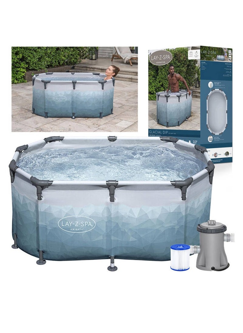 بست واي Bestway Cooling Pool for Hardening, 150cm * 65cm * 90cm Tub for 2 People with Filter Pump - No:6002N  - Image 1
