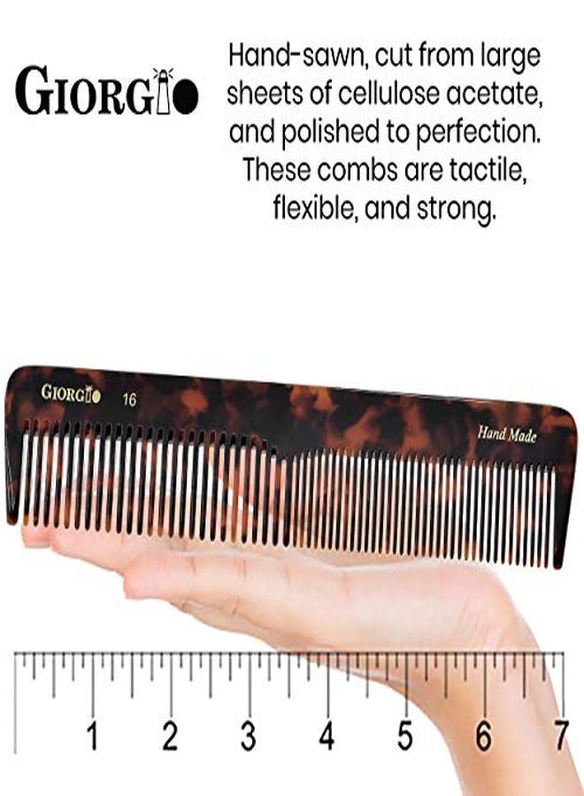 Giorgio G16 Double Tooth Hair Dressing Table Comb, Fine And Wide Tooth Dresser Comb For Hair, Beard And Mustache, Coarse And Fine Hair Styling Comb. Handmade Sawcut From Cellulose And Hand Polished - Image 4